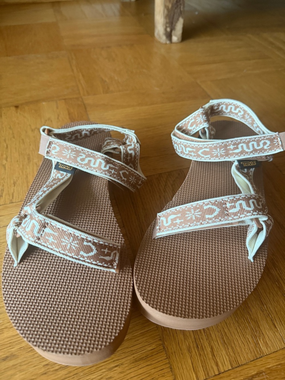 Teva Pink Platform Sandals with Patterned Straps